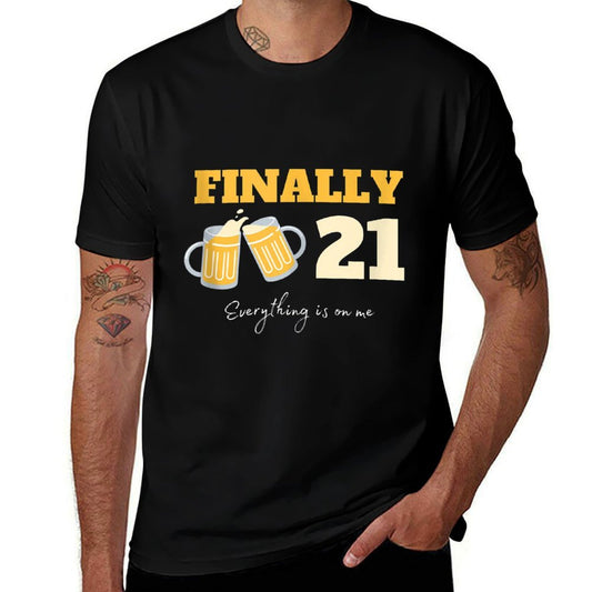Finally 21-Year-Old Son Daughter Funny Happy 21st Birthday  Quick-drying T-Shirt