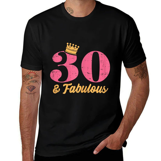 30 And Fabulous Crown Happy 30th Birthday 1991 Gift Women  Ribbed Collar T-Shirt