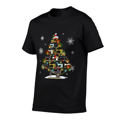 Sewing Machines Xmas Tree Lights Quilters Christmas Sweatshirt Comfortable T-Shirt