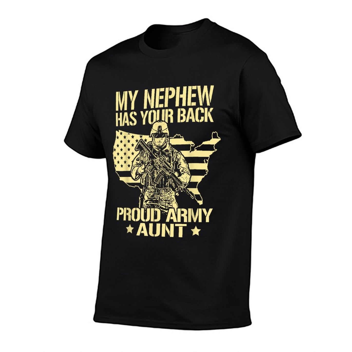 Greenlight Idea I Love My Soldiers My Nephew Has Your Back Proud Army Aunt Military Auntie Gift  Polyester Blend T-Shirt