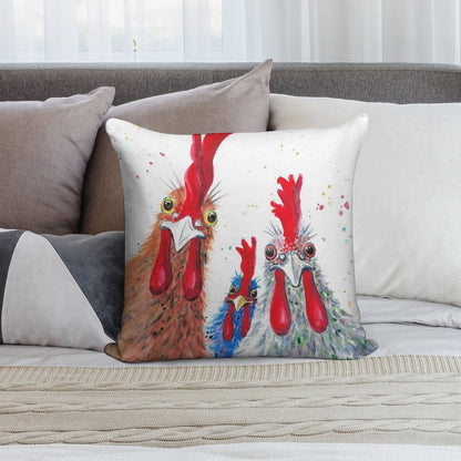 Chicken Ladies, Hen, Chicken, Rooster, Bird Soft Home Decor Throw Pillow