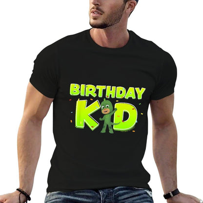 Kids PJ Masks Birthday Kid Gekko Confetti Celebration Youth Logo  Quick-drying T-Shirt