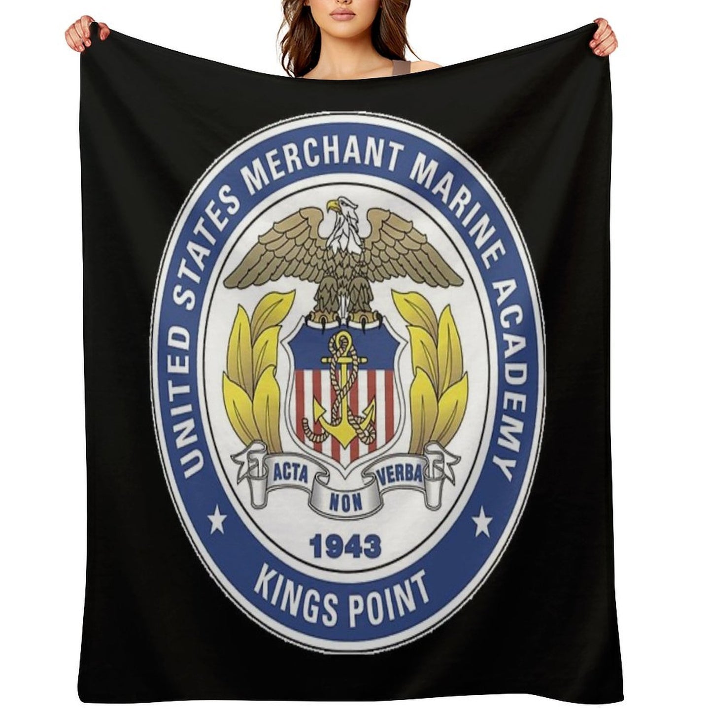 Merchant Marine Academy Logo Velvety-soft Throw Blanket