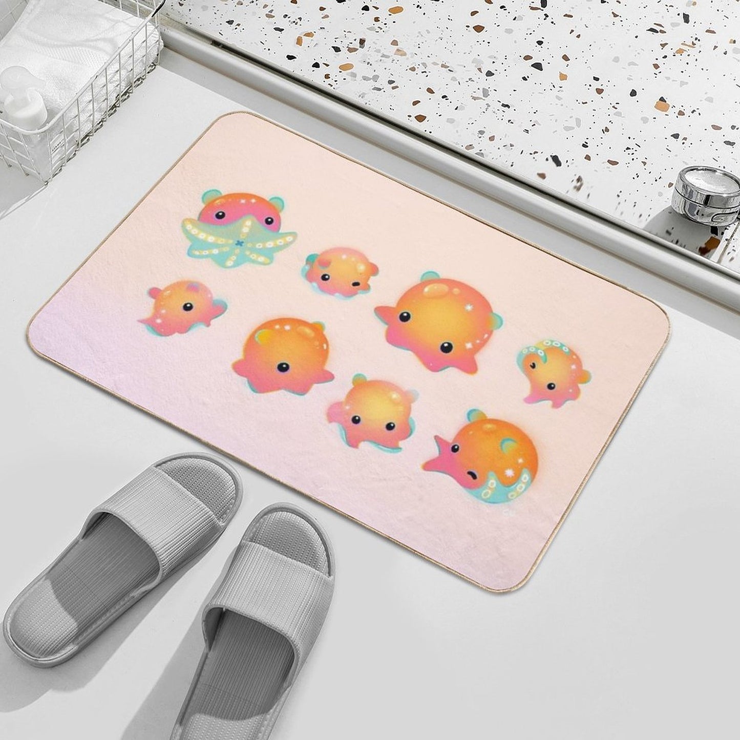 Flapjack Octopus  Rapid-Drying Bath Mat