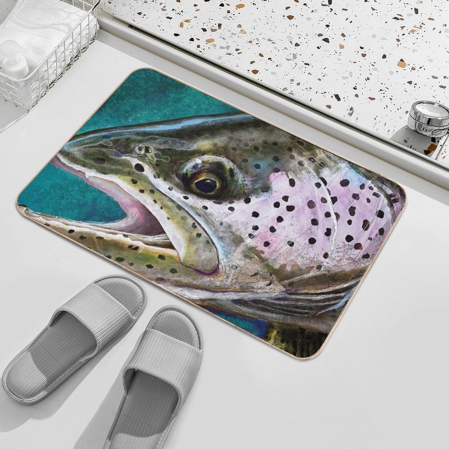 The Steelhead Trout  Easy Maintenance Bath Mat