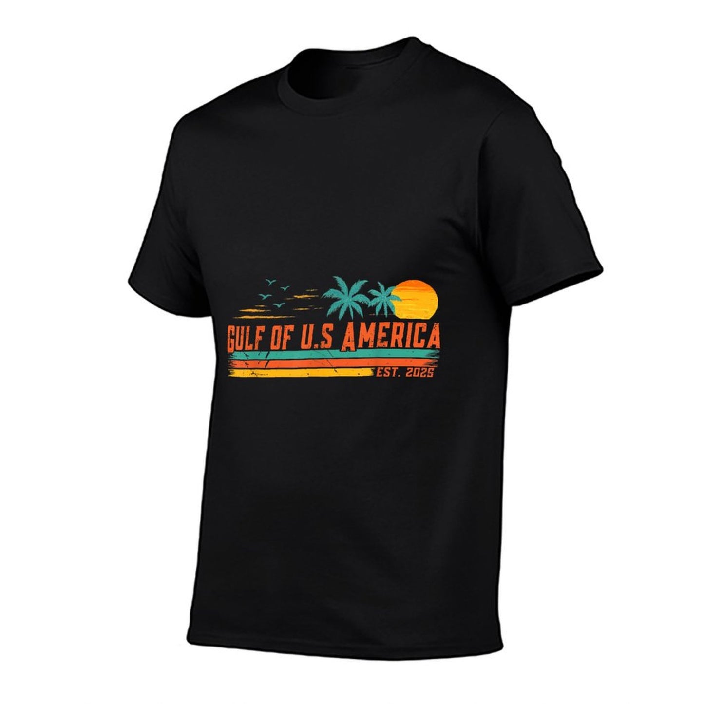 Vintage Gulf Of Us America Retro Sunset Gulf Of Us America Cotton T-Shirt