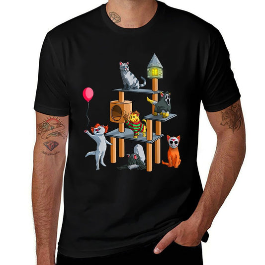 Funny Cat Horror Movies Cute Halloween for Cat Kitty Lovers  Vintage-inspired T-Shirt