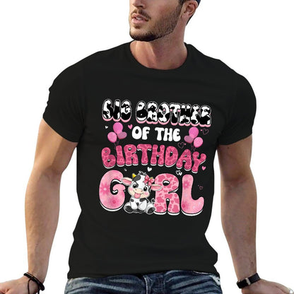 Big Brother Of The Birthday Girl Cow Farm Family 1St  Moisture-wicking T-Shirt