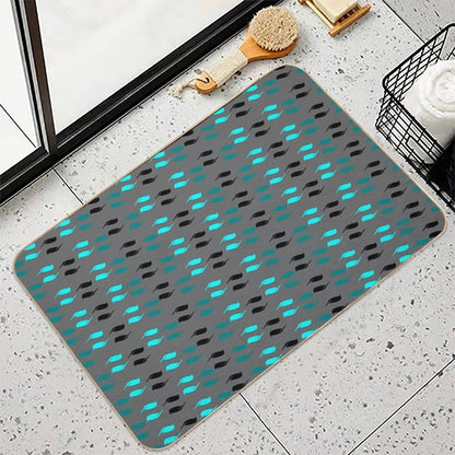 Aqua And Teal  Long-Lasting Bath Mat