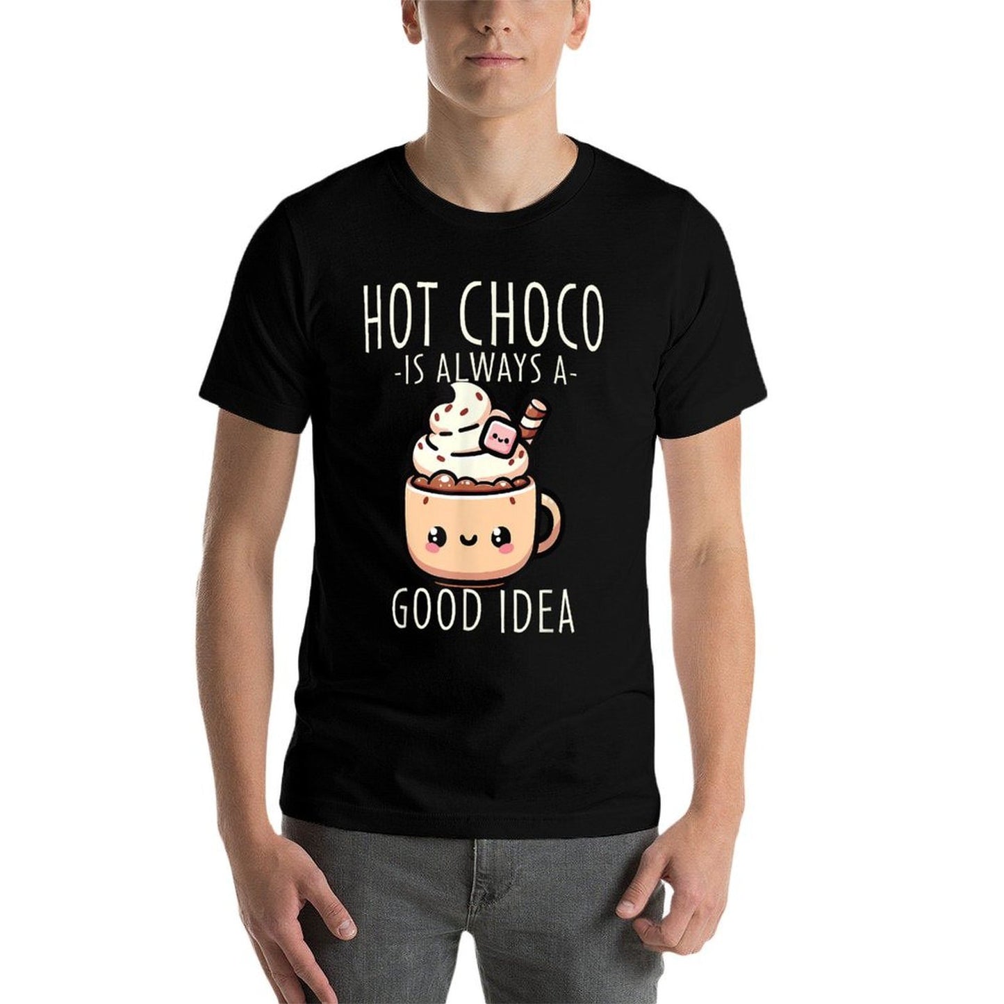 Kawaii Hot Chocolate Lover Winter Evening Hot Cocoa  Tagless Design T-Shirt