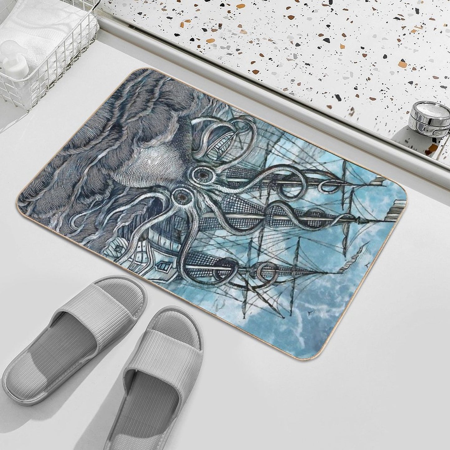 Sea Monster  Fade-Resistant Bath Mat