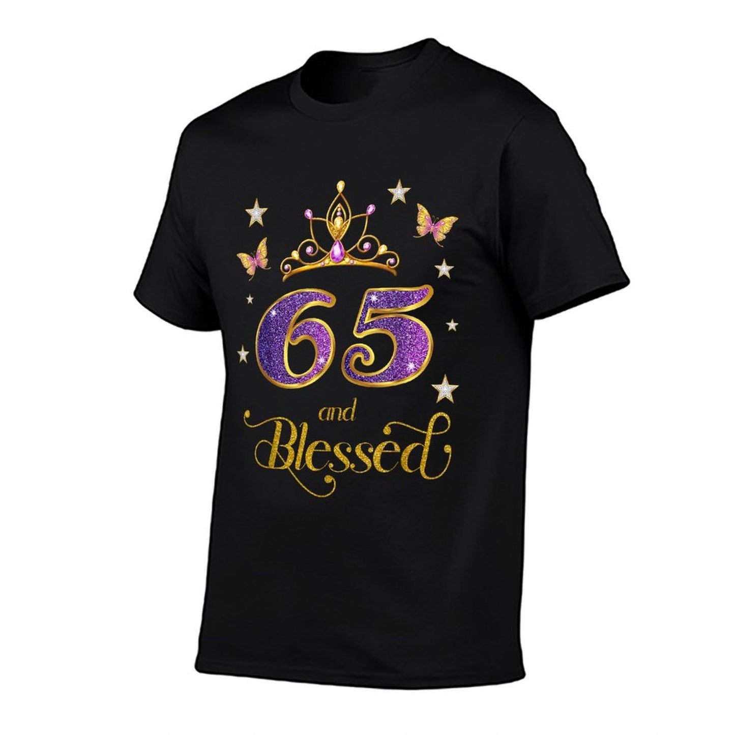 65 And Blessed 65 Years Old Birthday 65th Birthday  Wrinkle-resistant T-Shirt