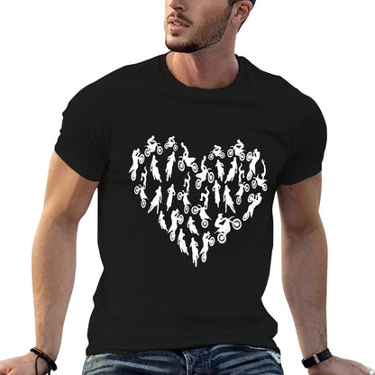 Motocross Heart - Valentines Day Hearts Dirt Bike Motocross  Relaxed-fit T-Shirt