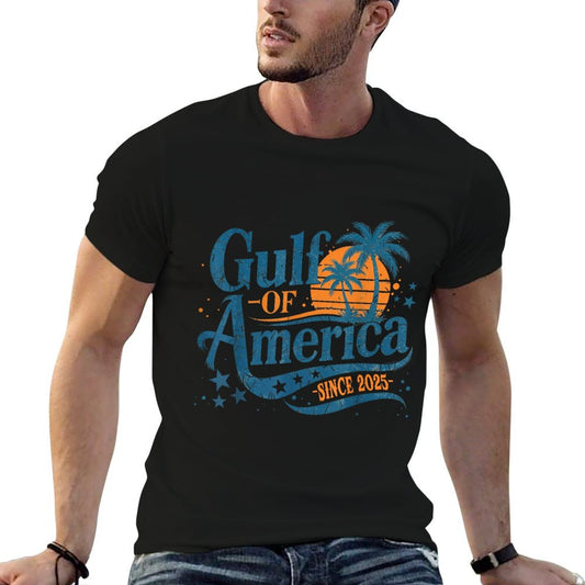 Retro Gulf Of US America 2025 American Flag Gulf Mexico Tagless Design T-Shirt