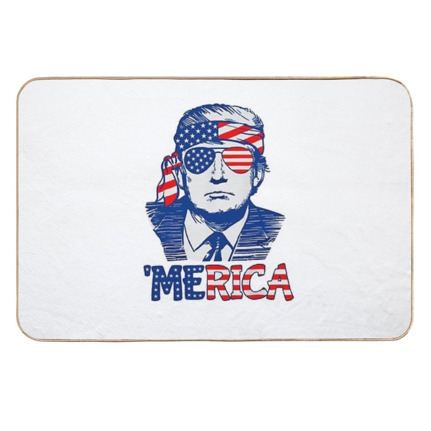Merica Donald Trump 4th Of July Patristic American Flag  High-Traffic Bath Mat