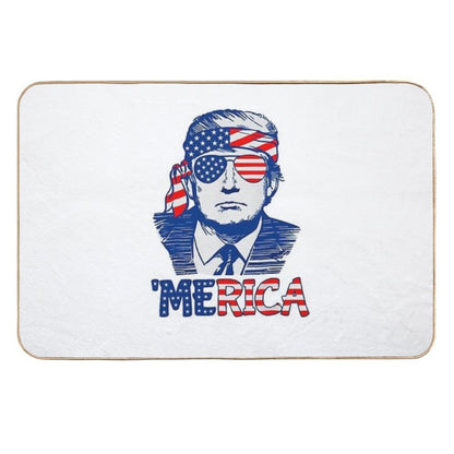 Merica Donald Trump 4th Of July Patristic American Flag  High-Traffic Bath Mat
