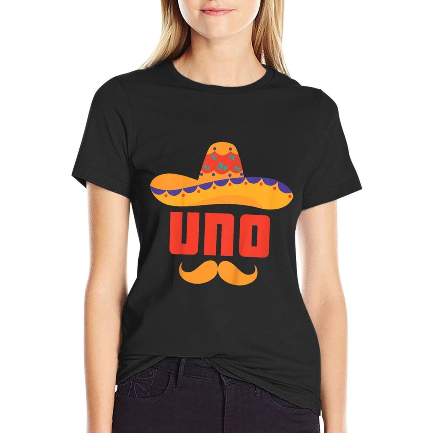 Kids 1 Year Old Mexican Fiesta Birthday Party Theme Uno Birthday  Cotton T-Shirt