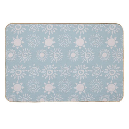 Magical Sun Bohemian Dreamy Aesthetic In Muted Colors Sky Blue  Slip-Resistant Bath Mat