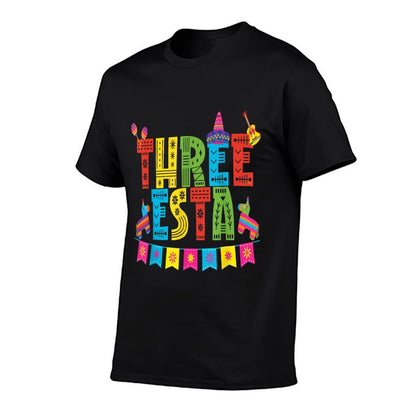 Mexican Theme 3rd Birthday 3 Year Old Kids Three Esta Bday  Slim-fit Cut T-Shirt