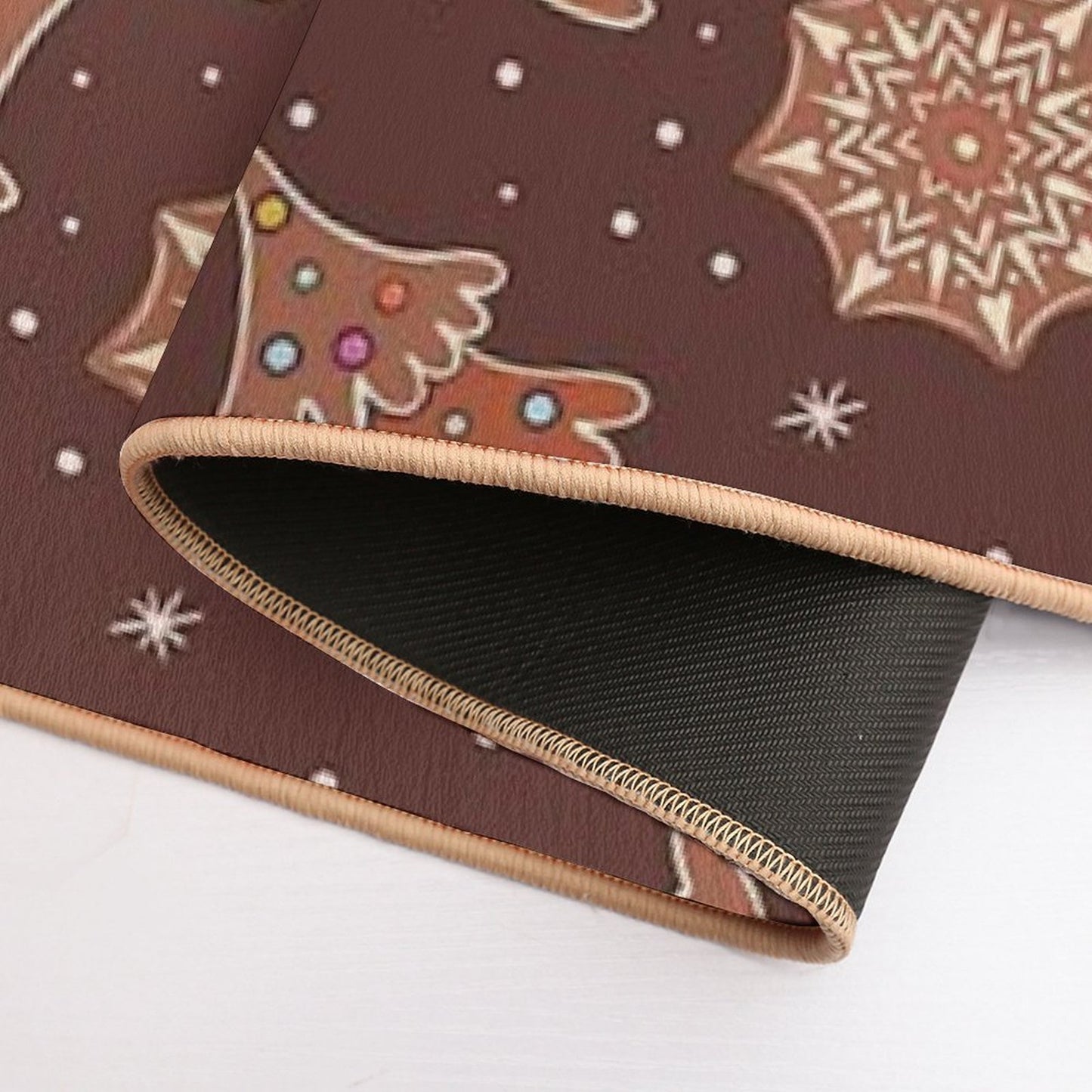 Cute Winter Festive Gingerbread  Non-Slip Bath Mat