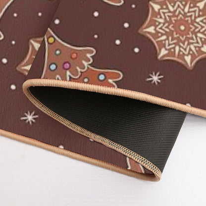 Cute Winter Festive Gingerbread  Non-Slip Bath Mat