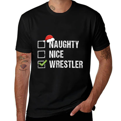 Naughty Nice Wrestler Wrestling Santa Christmas Gift  Quick-drying T-Shirt