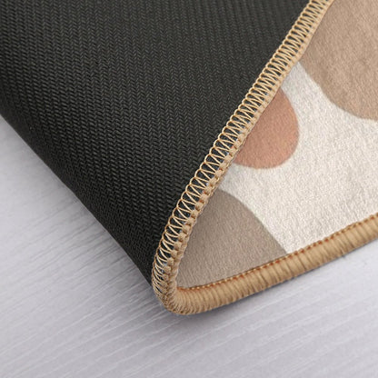 Neutral Abstract Shapes WormTtoned Pattern  Toxin-Free Bath Mat