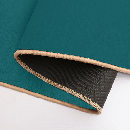 Teal Green Accent Solid Color Decor  Slip-Resistant Bath Mat