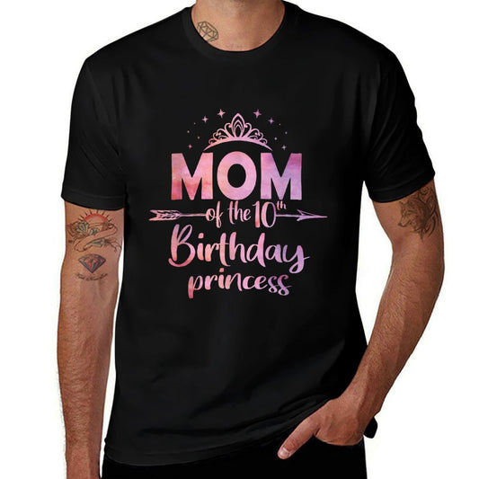 Mom Of The 10th Birthday Princess Girl 10 Years Old B-day  Eco-friendly Material T-Shirt