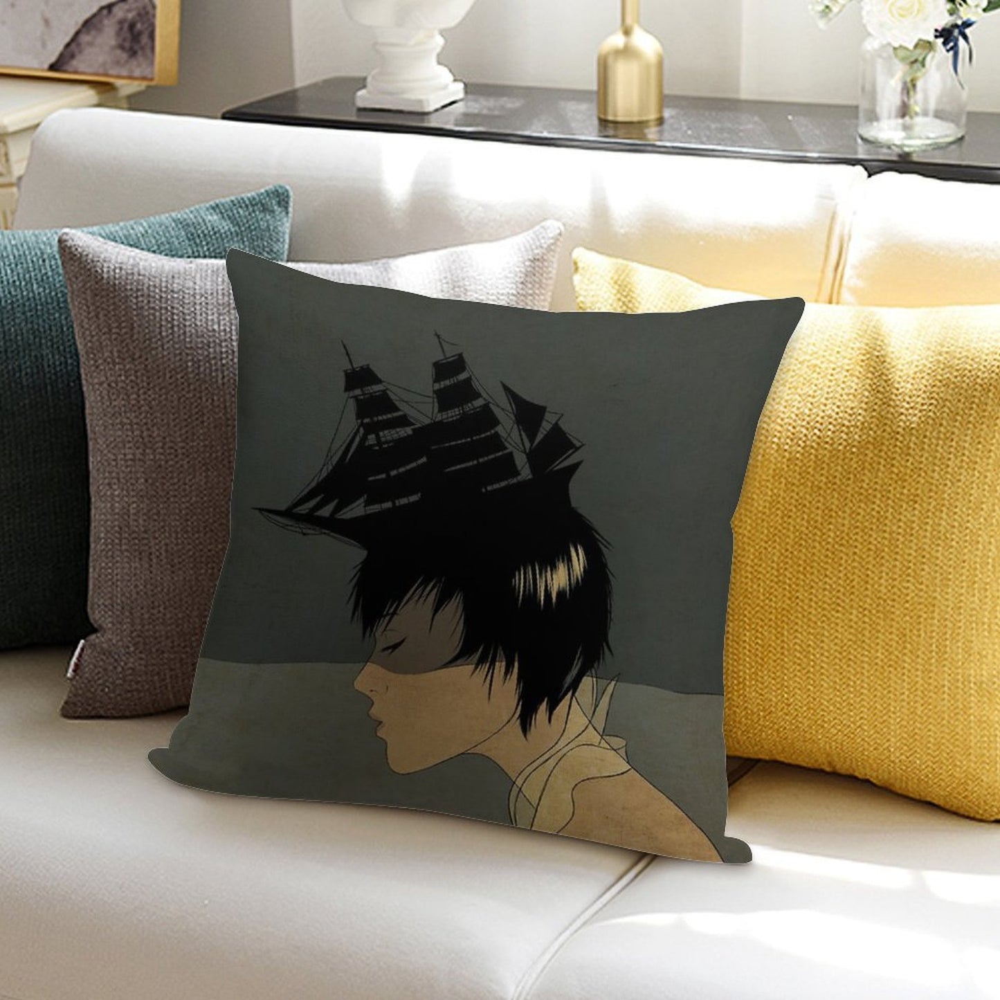 We Belong in The Sea Soft Decorative Cover Throw Pillow