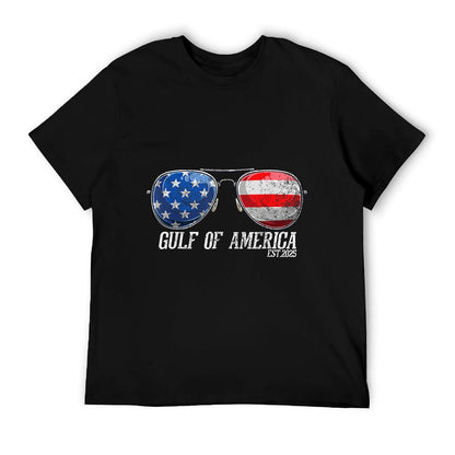 Gulf of US America Est 2025 US Flag Sunglasses Easy-care T-Shirt