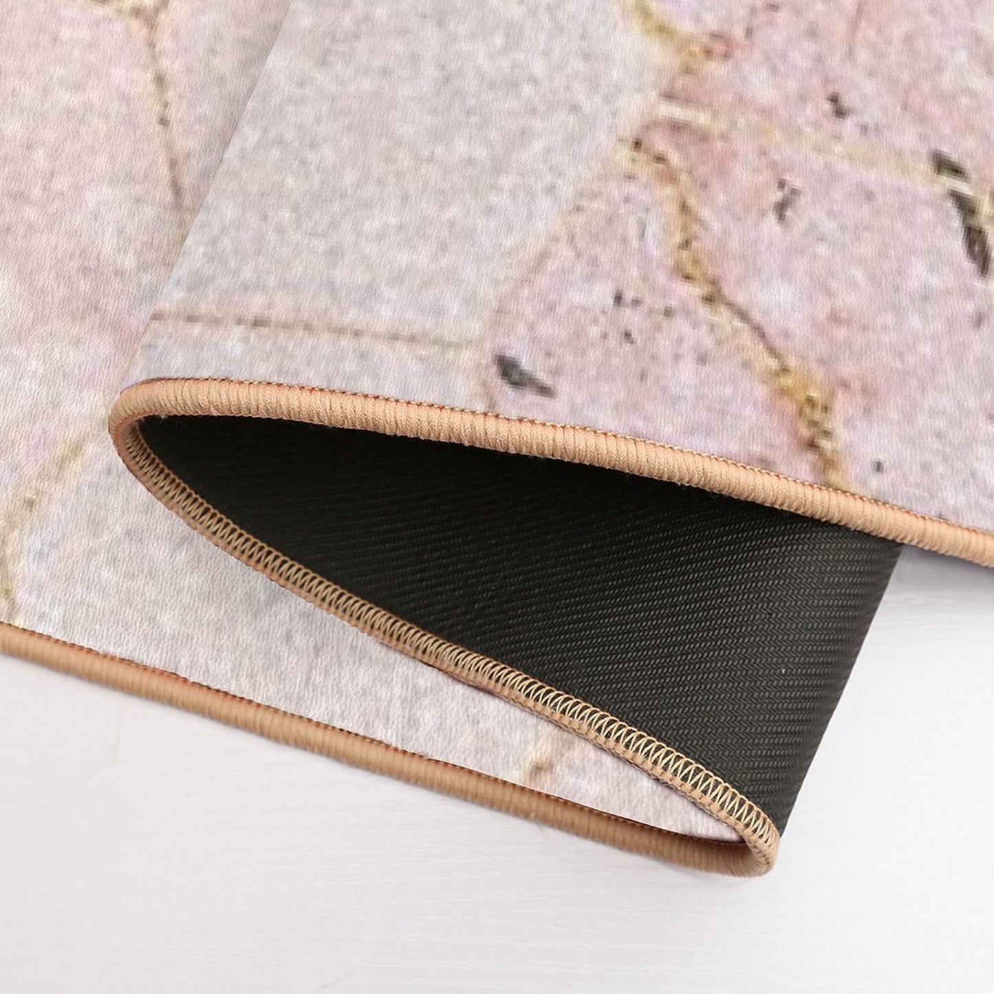 Pink Sparkling Marble Pattern Durable Bath Mat