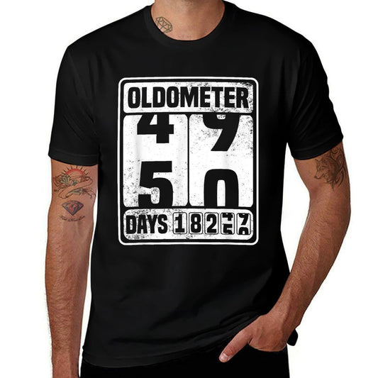 50 Oldometer 50, 50 Oldometer 50th Birthday Oldometer  Easy-care T-Shirt