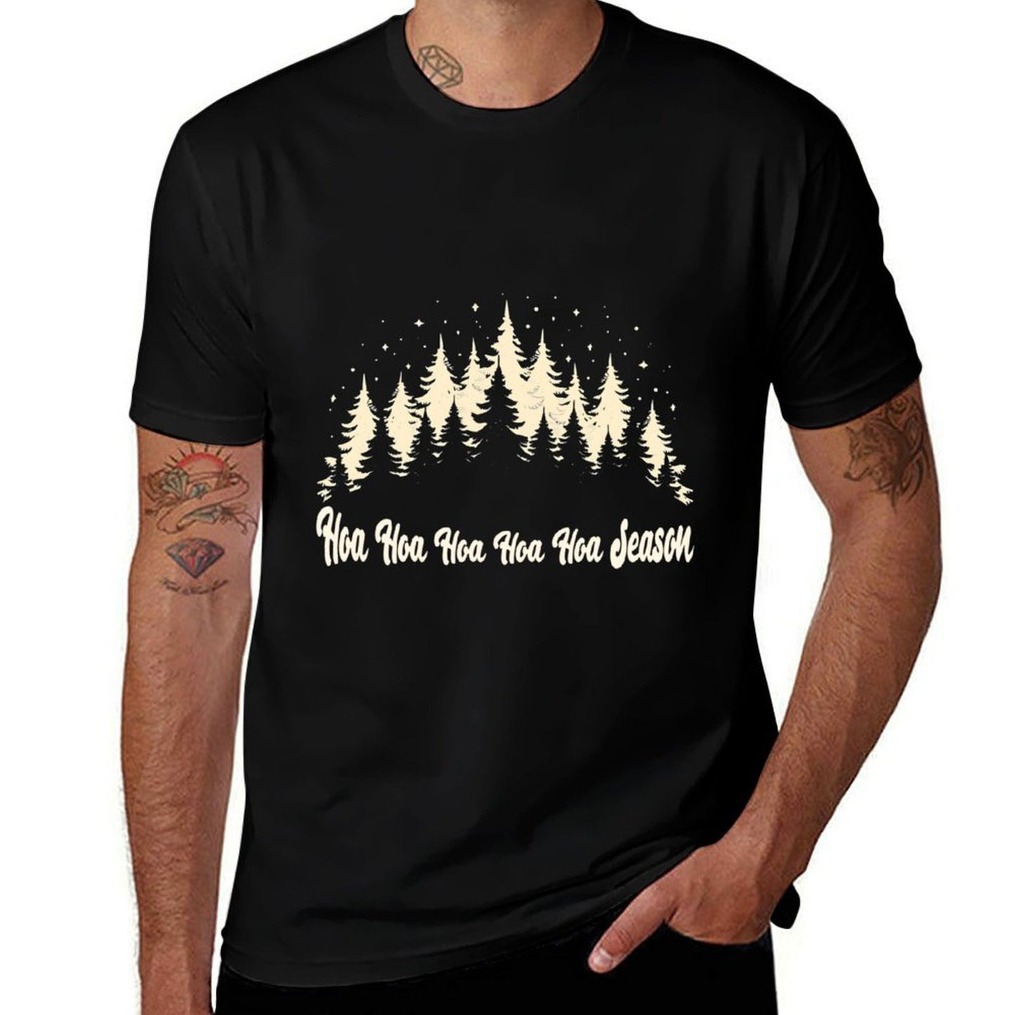 Twilight Lover Pine Forest Hoa Hoa Hoa Hoa Hoa Cozy Season  Heathered Texture T-Shirt