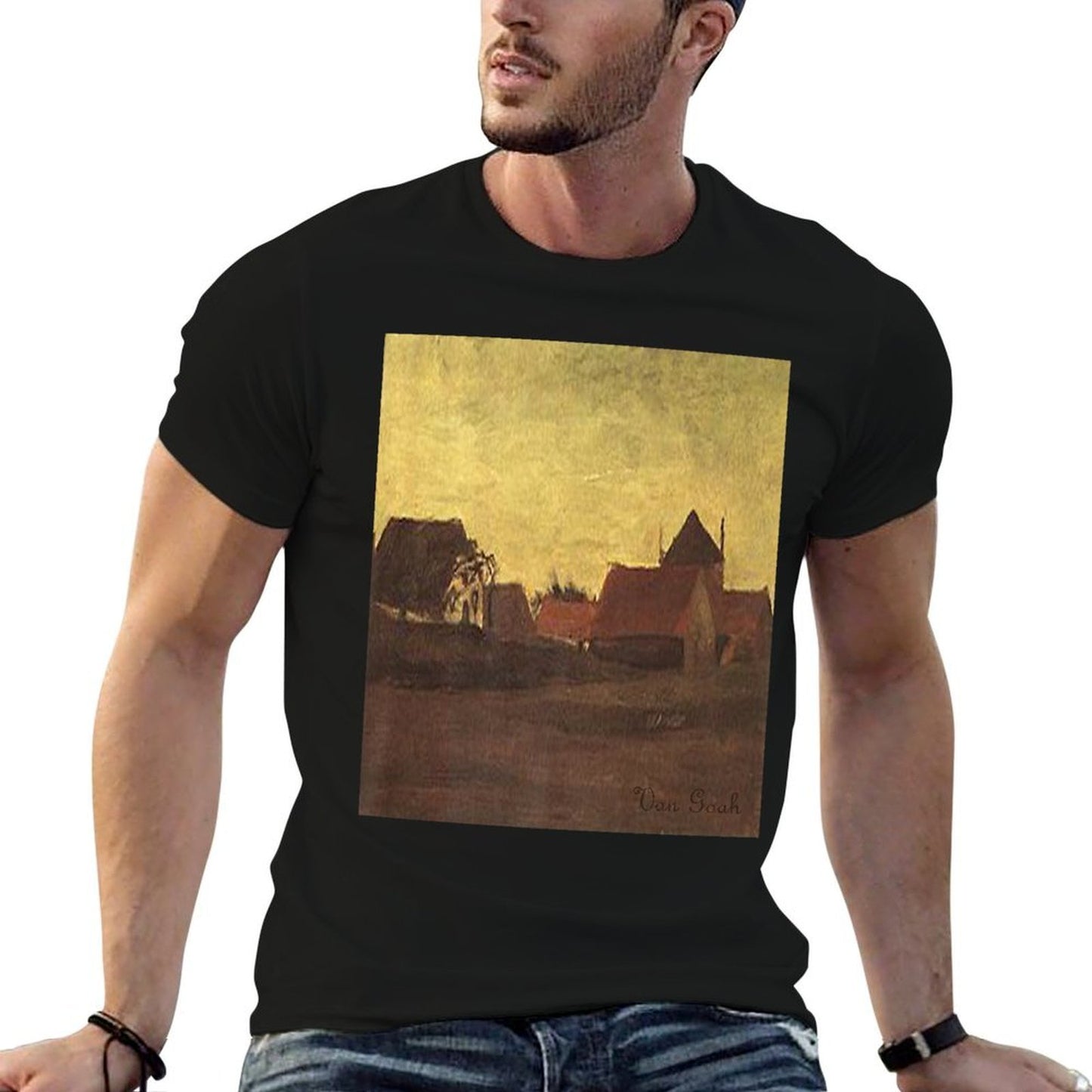 Van Gogh Farmhouses in Loosduinen Near The Hague at Twilight Premium  Easy-care T-Shirt