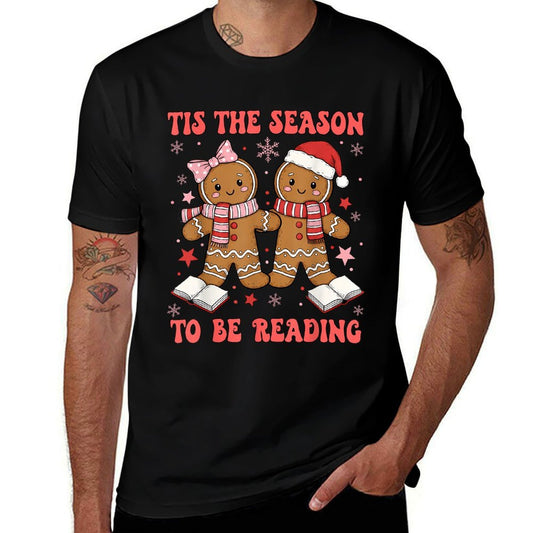 Tis The Season Reading Christmas Book Lovers Teacher  Graphic-printed T-Shirt