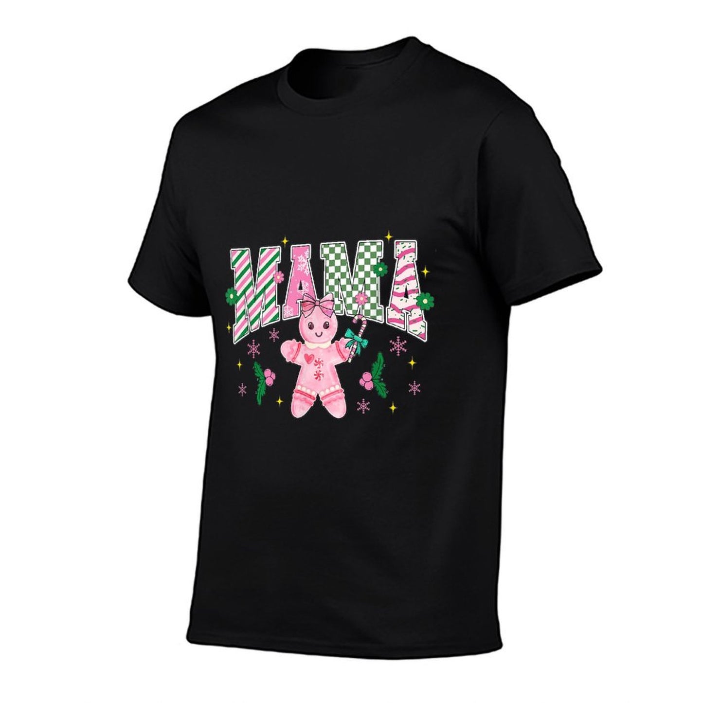 Women Girly Pink Christmas Mama Gingerbread Coquette  Lightweight T-Shirt