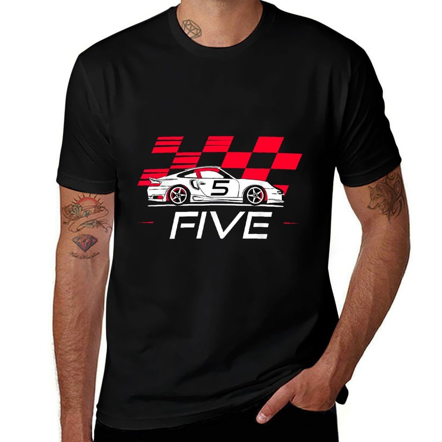 Race Car 5th Birthday Five Year Old Boy Party  Lightweight T-Shirt