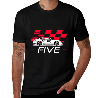 Race Car 5th Birthday Five Year Old Boy Party  Lightweight T-Shirt