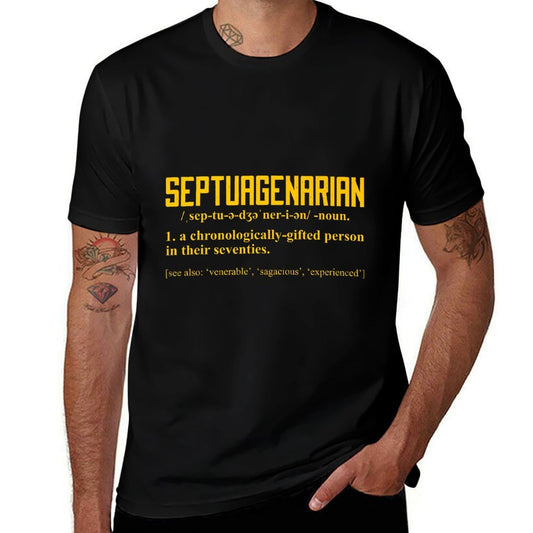 Septuagenarian 70 Year 70th Birthday Premium  Fade-proof Color T-Shirt