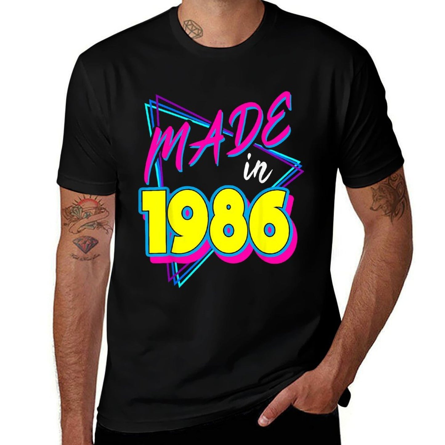 Made in 1986 35th Birthday Retro 35 Years Old 80s Vintage  Tagless Design T-Shirt
