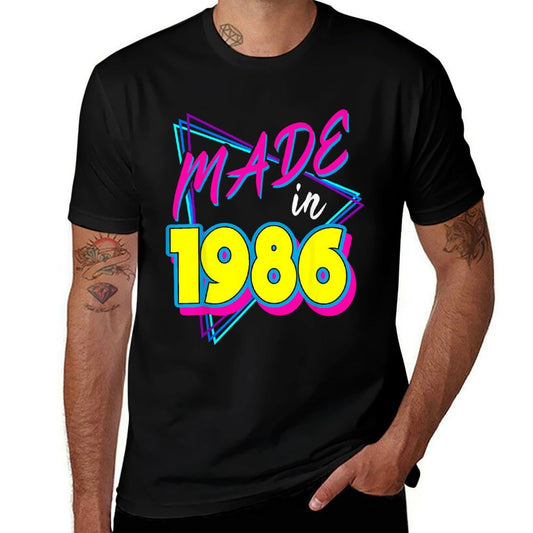 Made in 1986 35th Birthday Retro 35 Years Old 80s Vintage  Tagless Design T-Shirt