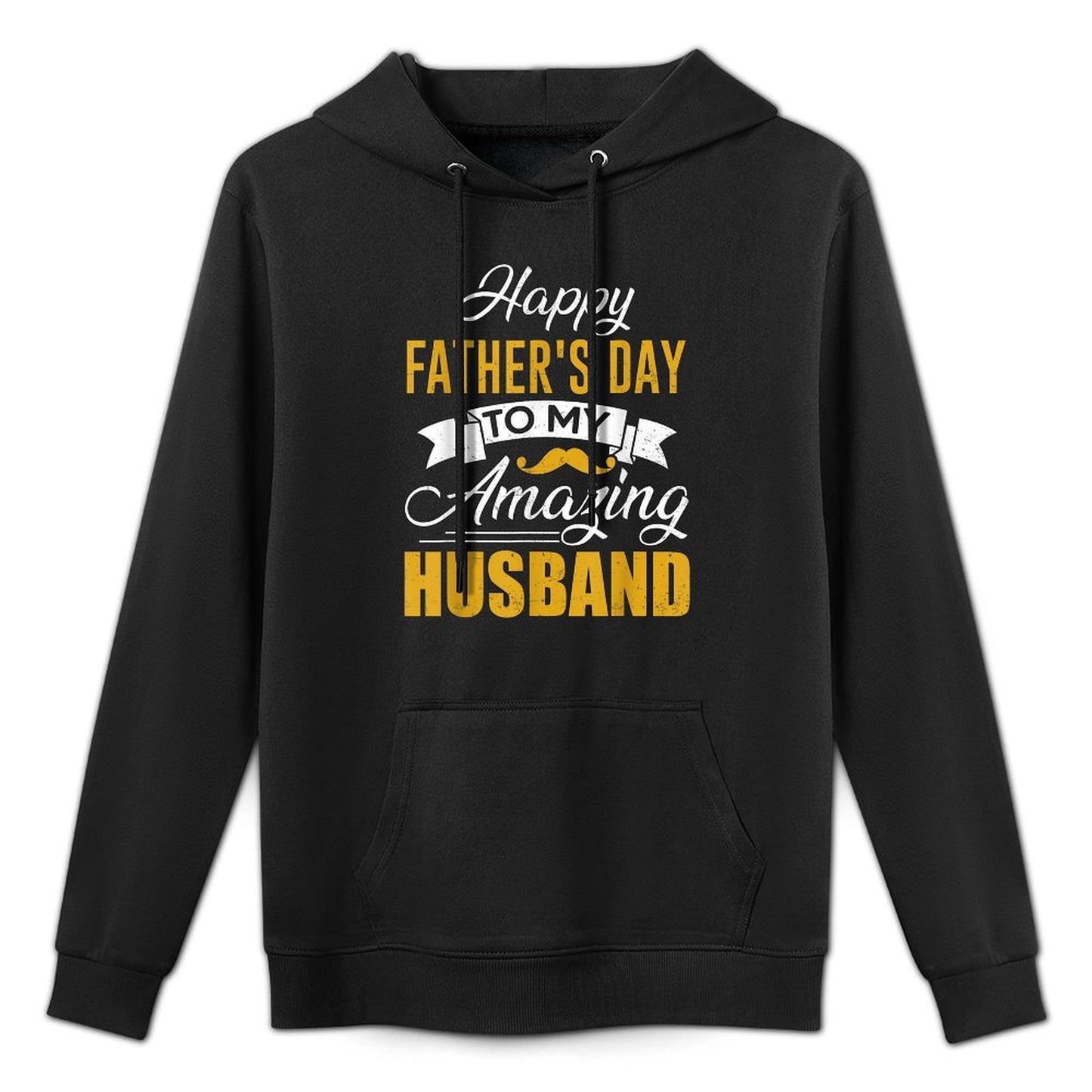 Mens Happy Fathers Day To My Amazing Husband Gift For Fathers Day Kangaroo Pocket Hoodie