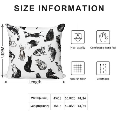 Kitty Kitty, Bang-bang! Soft Decorative Cover Throw Pillow