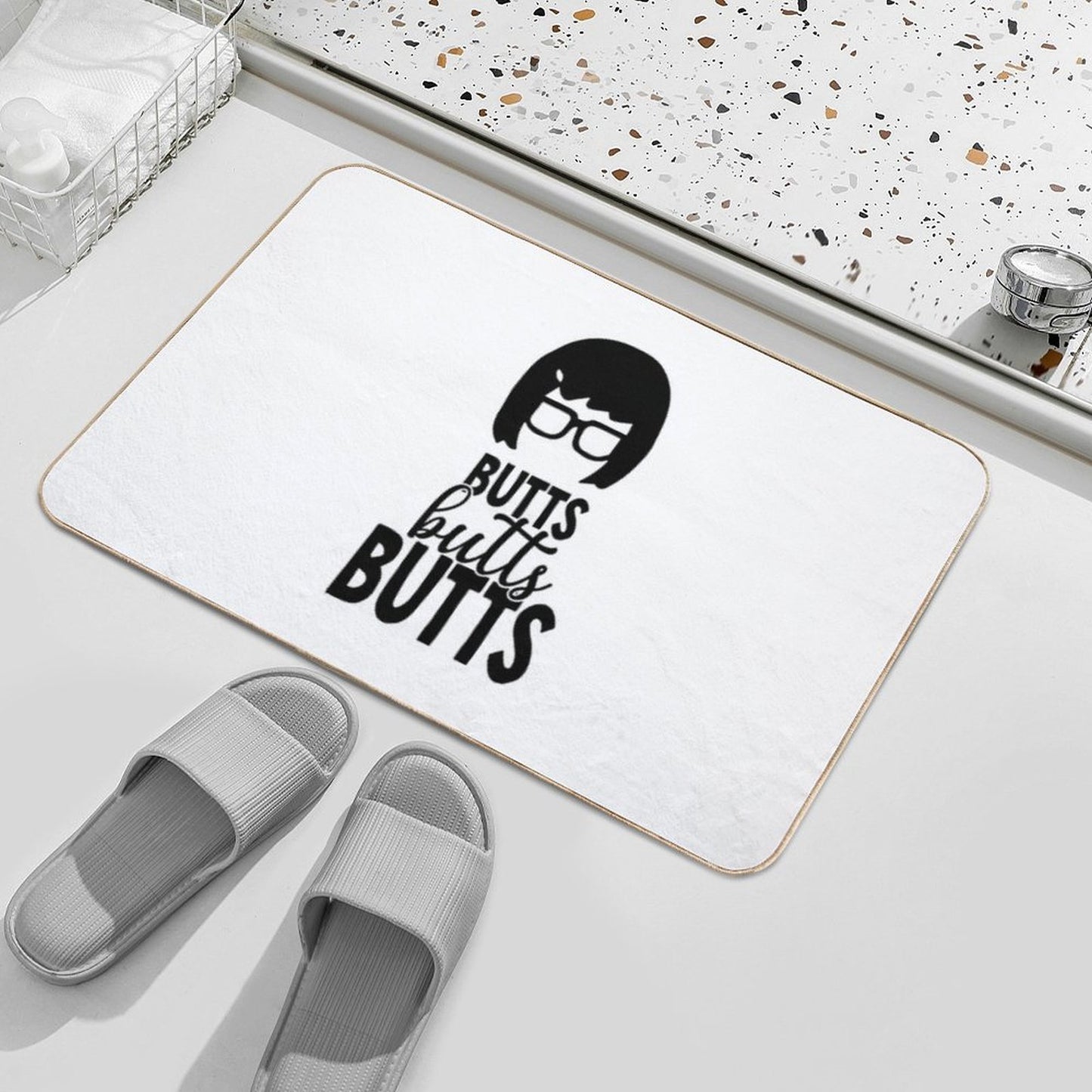 Bobs Animated Sitcom Burgers - Butts Butts Butts  Repositionable Bath Mat