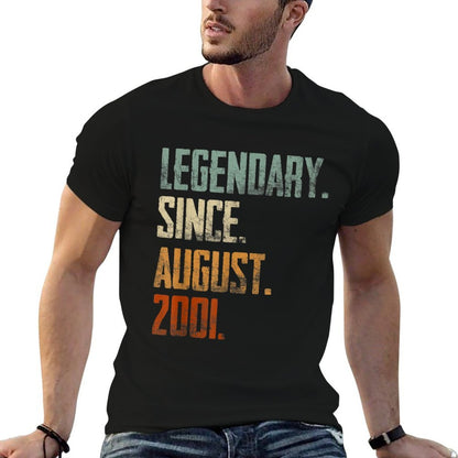 21 Years Old Gifts Legend Since August 2001 21st Birthday  Slim-fit Cut T-Shirt