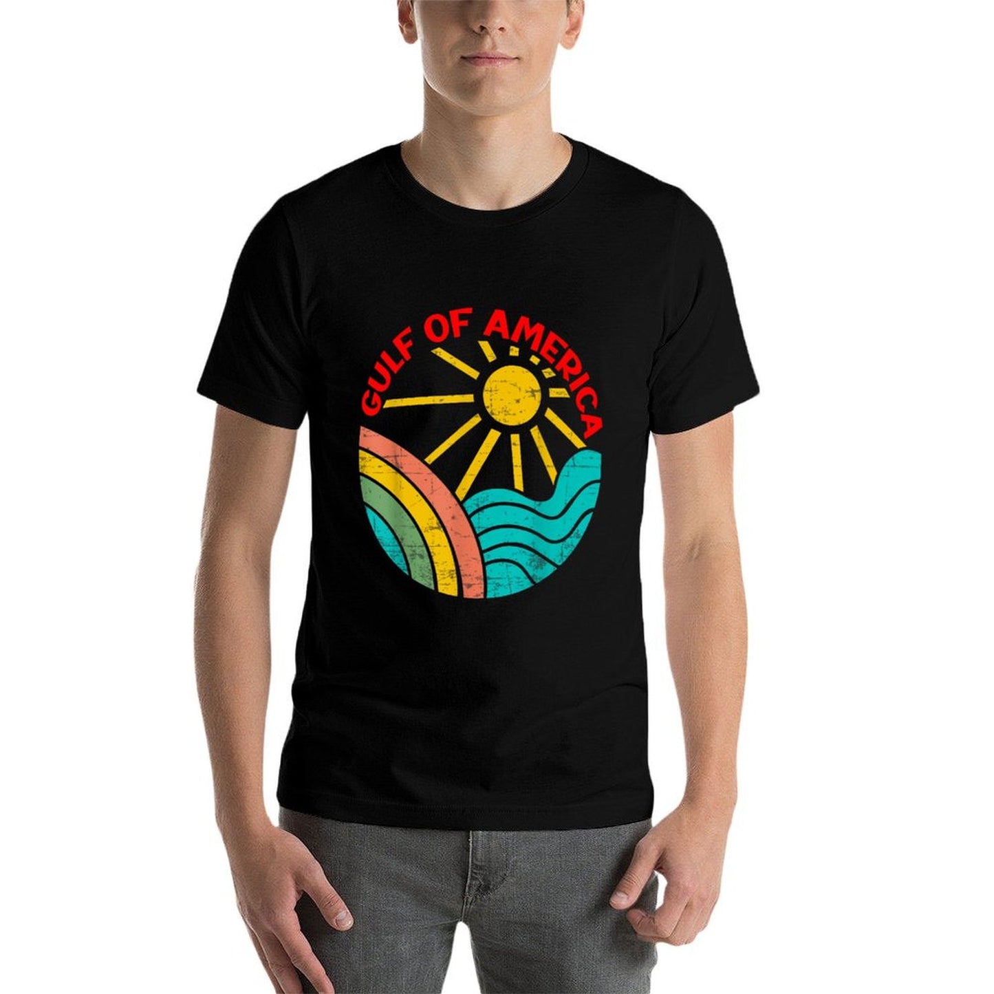 Retro Gulf Of USA America Est 2025 American Flag Gulf Mexico Classic T-Shirt