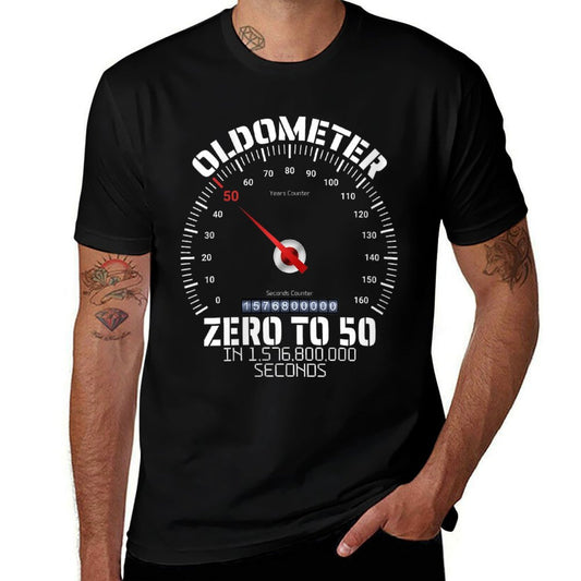 Womens 50th Birthday Oldometer Zero To 50 Years Funny 50th Birthday  Vintage-inspired T-Shirt