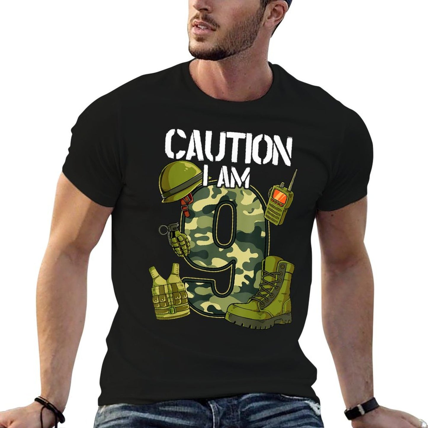 9th Birthday Army  Affordable Price T-Shirt