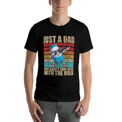 Just A Dad Who Always Came Back With The Milk Father's Day  Heathered Texture T-Shirt